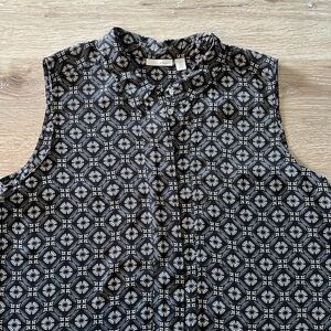 Halogen - Tunic Sleeveless Top - Black & Cream